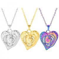 Stainless Steel Jewelry Necklace, 304 Stainless Steel, Heart, Vacuum Ion Plating, fashion jewelry & different styles for choice & for woman, more colors for choice, 18x21mm, Length:Approx 50 cm, Sold By PC