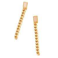 Zinc Alloy Oorbel clip, gold plated, mode sieraden & voor vrouw & met strass, meer kleuren voor de keuze, 9x86mm, Verkocht door pair