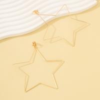 Tibetan Style Earring Clip, Star, gold color plated, fashion jewelry & for woman, 100x110mm, Sold By Pair