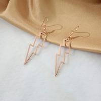 Zinc Alloy Drop Earrings Lightning Symbol plated fashion jewelry & for woman 62mm Sold By Pair