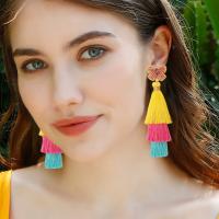 Bijoux boucles d'oreilles, Seedbead, bijoux de mode & pour femme, plus de couleurs à choisir, 23x110mm, Vendu par paire