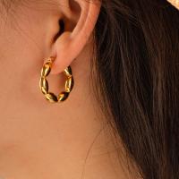 Acier inoxydable Levier Retour Earring, Acier inoxydable 304, Placage, bijoux de mode, doré, 24x25.90mm, Vendu par paire