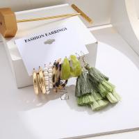 Zinklegierung Ohrring-Set, mit Terylen Schnur & Kunststoff Perlen, plattiert, 5 Stück & Modeschmuck & verschiedene Stile für Wahl & für Frau, frei von Nickel, Blei & Kadmium, verkauft von setzen