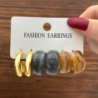 Zinc Alloy Earring Set with Acrylic plated three pieces & fashion jewelry & for woman nickel lead & cadmium free Sold By Set