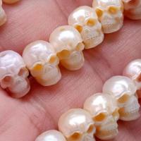 Perlas de espaciador, Perlas cultivadas de agua dulce, Calavera, Tallado, Bricolaje, 7mm, Vendido por UD