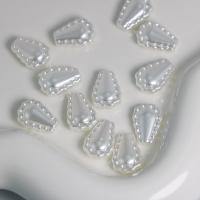 Solid Color Akryl perler, Teardrop, du kan DIY, hvid, 15mm, Solgt af Bag