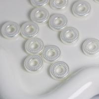 Acrylique perle d'entretoise, beignet, DIY, blanc, 16mm, Environ 360PC/sac, Vendu par sac