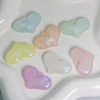Acrylic Pendants, Heart, DIY & luminated, more colors for choice, 38x26mm, Approx 96PCs/Bag, Sold By Bag