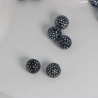 Perle acrylique, Rond, DIY & avec strass, noire, 12mm, Environ 530PC/sac, Vendu par sac