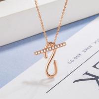 Cubic Zircon Micro Pave Brass Necklace with 1.97inch extender chain rose gold color plated fashion jewelry & micro pave cubic zirconia & for woman nickel lead & cadmium free Length Approx 15.75 Inch Sold By PC
