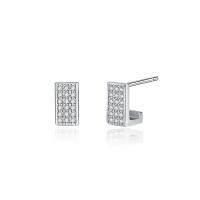Cubic Zirconia Micro Pave Brass Earring, fashion jewelry & micro pave cubic zirconia & for woman, nickel, lead & cadmium free, 4x8mm, Sold By Pair
