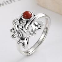 Sterling Silver Nakit Finger Ring, 925 Sterling Silver, s Yunnan Red Agate, modni nakit & za žene, nikal, olovo i kadmij besplatno, 12mm, Prodano By PC
