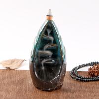 Backflow Incense Burner, Porcelain, half handmade, for home and office & durable, more colors for choice, 80x70x150mm, Sold By PC
