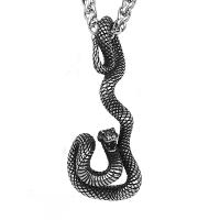 Titanium stål halskæde, Snake, poleret, mode smykker & forskellige stilarter for valg & for mennesket, 55.40x21.60mm, Længde 60 cm, Solgt af PC