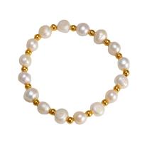 Sötvatten odlade Pearl Bracelet, 304 rostfritt stål, med Freshwater Pearl, mode smycken & för kvinna, Längd Ca 6.3 inch, Säljs av PC