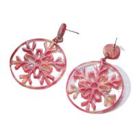 Ohrring Schmuck, Acetat-Blatt, Schneeflocke, Modeschmuck & für Frau, rot, 40x56mm, verkauft von Paar