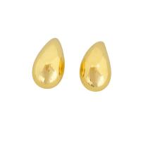 Bijoux boucles d'oreilles, plastique revêtu de cuivre, larme, bijoux de mode & pour femme, 15x25mm, Vendu par paire