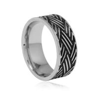 Tibetan Style Finger Ring, silver color plated, fashion jewelry & folk style & for woman, black, 8mm, Inner Diameter:Approx 18mm, Sold By PC