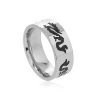 Tibetan Style Finger Ring, Dragon, silver color plated, fashion jewelry & Unisex, 8mm, Inner Diameter:Approx 18mm, Sold By PC