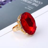 Zinc Alloy Finger Ring with Crystal gold color plated fashion jewelry & for woman Inner Approx 18mmmm Sold By PC