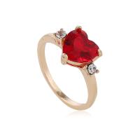 Tibetan Style Finger Ring, with Cubic Zirconia, Heart, plated, fashion jewelry & for woman, more colors for choice, 10mm, Inner Diameter:Approx 18mm, Sold By PC