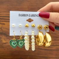 Zinklegierung Ohrring-Set, mit Kunststoff Perlen & Acryl, 5 Stück & Modeschmuck & verschiedene Stile für Wahl & für Frau, frei von Nickel, Blei & Kadmium, verkauft von setzen
