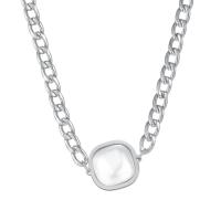 Edelstahl Schmuck Halskette, 304 Edelstahl, mit Verlängerungskettchen von 5CM, plattiert, Modeschmuck & für Frau, keine, frei von Nickel, Blei & Kadmium, Länge ca. 39 cm, verkauft von PC