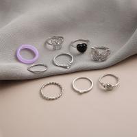 Ensemble d’anneau en alliage de zinc, Placage, bijoux de mode & styles différents pour le choix & pour femme, protéger l'environnement, sans nickel, plomb et cadmium, Vendu par fixé