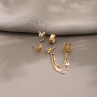 Zinc Alloy Earring Clip 4 pieces & fashion jewelry & for woman & with rhinestone nickel lead & cadmium free Sold By Set