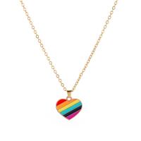 Zinc Alloy Halskæde, med 2inch extender kæde, Heart, guldfarve belagt, for kvinde & emalje, Længde Ca. 19.3 inch, Solgt af PC