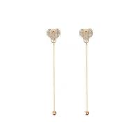 Brass Earring Clip, gold color plated, fashion jewelry & micro pave cubic zirconia & for woman, nickel, lead & cadmium free, 47x9mm, Sold By Pair