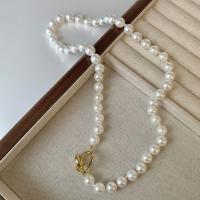 Messing Halskette, mit Glasperlen, Modeschmuck & für Frau, keine, frei von Nickel, Blei & Kadmium, Länge:ca. 49 cm, verkauft von PC