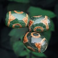Ágata natural tibetano Dzi Beads, Ágata tibetana, joias de moda & DIY, 10x14mm, 10PCs/Lot, vendido por Lot