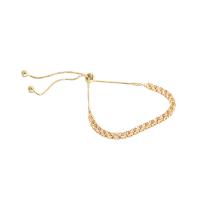 Bracelet cubique en laiton zircon pavent, Plaqué d'or, Réglable & bijoux de mode & pour femme & avec zircone cubique, deux couleurs différentes, Longueur 19-21 cm, Vendu par PC