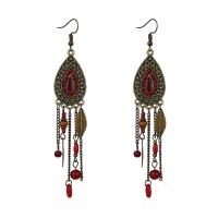 Tibetan Style Drop Earrings, with Seedbead, plated, fashion jewelry & for woman, more colors for choice, 100x15mm, Sold By Pair