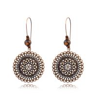 Zinc Alloy Drop Earrings with Wood plated fashion jewelry & for woman Sold By Pair