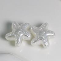 Solid Color Akryl perler, Starfish, du kan DIY, hvid, 20-22, Solgt af Bag
