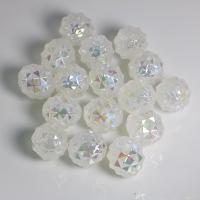 Belagte akryl perler, du kan DIY, hvid, 19x22mm, Ca. 20pc'er/Bag, Solgt af Bag