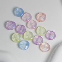Perle acrylique, Plat rond, DIY, couleurs mélangées, 13.60x5.60mm, Environ 700PC/sac, Vendu par sac