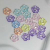 Akryl smycken pärlor, Blomma, DIY & ihålig, blandade färger, 14.50x3.80mm, Ca 1100PC/Bag, Säljs av Bag