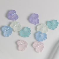 Frosted akryl perler, Leaf, du kan DIY, flere farver til valg, 12.90x10.40x4.40mm, Ca. 1180pc'er/Bag, Solgt af Bag