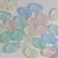 Perles acryliques dépolies, Acrylique, ovale plat, DIY & givré, plus de couleurs à choisir, 12.80x17.90x6.80mm, Environ 570PC/sac, Vendu par sac