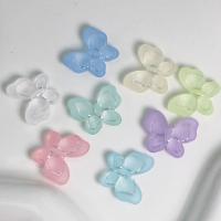 Frosted akryl perler, Butterfly, du kan DIY, flere farver til valg, 21x17.70x6mm, Ca. 415pc'er/Bag, Solgt af Bag