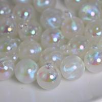 Acrylic Pendants, Round, DIY & luminated, white, 16mm, Approx 100PCs/Bag, Sold By Bag