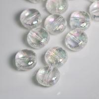 Transparent Acrylic Beads, Flat Round, DIY, clear, 15x17mm, Approx 100PCs/Bag, Sold By Bag
