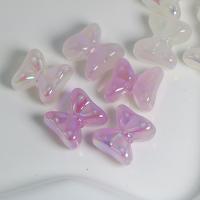 Perles acryliques mixtes, Acrylique, Noeud papillon, DIY & lumineux, couleurs mélangées, 20mm, Environ 100PC/sac, Vendu par sac