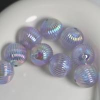 Belagte akryl perler, Runde, du kan DIY, lilla, 16mm, Ca. 100pc'er/Bag, Solgt af Bag