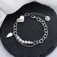925 Sterling Silver Bangle Bracelet with Freshwater Pearl with 1.18inch extender chain Antique finish fashion jewelry & for woman nickel lead & cadmium free Length Approx 6.3 Inch Sold By PC