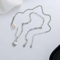 925 Sterling Silver Necklaces with 1.97inch extender chain Antique finish fashion jewelry & for woman nickel lead & cadmium free Length Approx 18.11 Inch Sold By PC