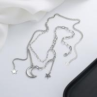 925 Sterling Silver Necklaces, with 1.97inch extender chain, Antique finish, Double Layer & fashion jewelry & for woman, nickel, lead & cadmium free, Length:Approx 15.75 Inch, Sold By PC